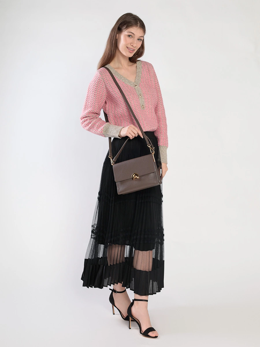 Сумка-мини темно-бежевого цвета